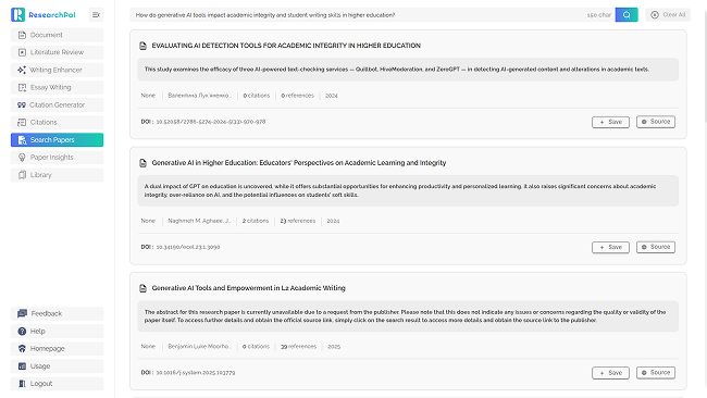 Domain-Specific Academic Paper Search